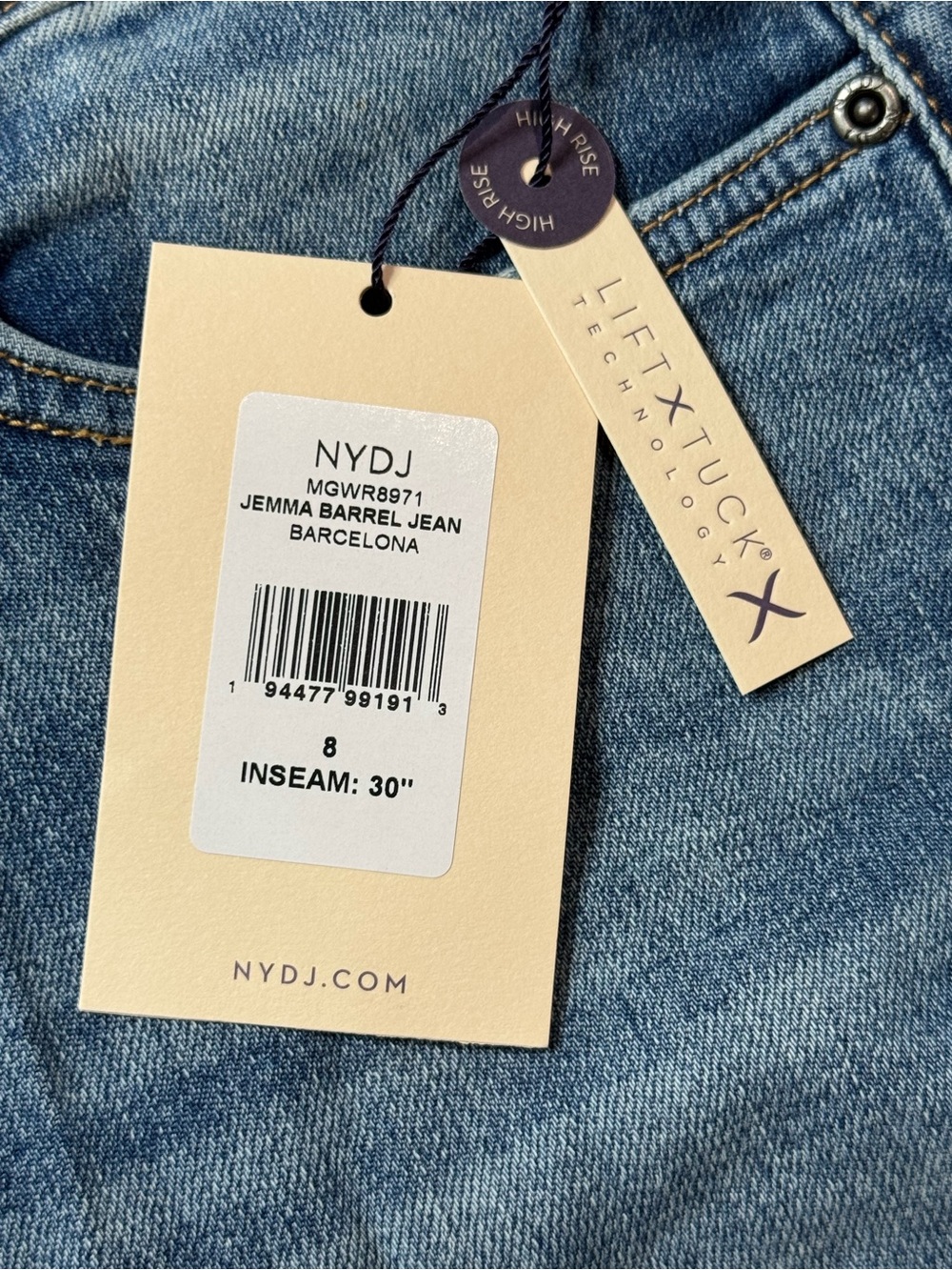 NYDJ Jemma Barrel Jean in Barcelona Breeze size 8 NWT - Picture 3 of 12